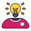user, bulb, idea, solution, creative, work 