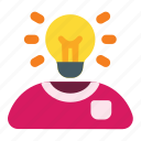 user, bulb, idea, solution, creative, work