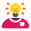 user, bulb, idea, solution, creative, work 