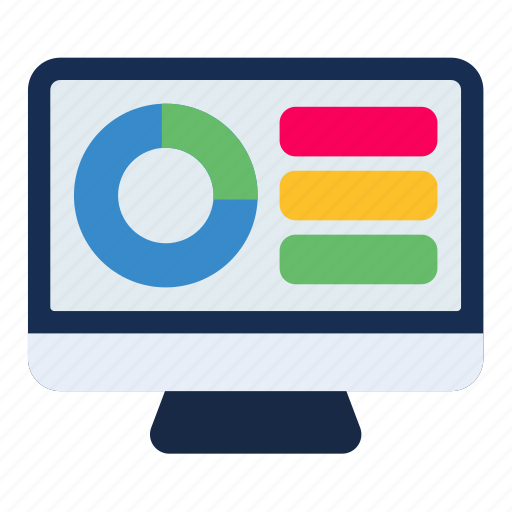 Screen, monitor, technology, desktop, pie, chart icon - Download on Iconfinder