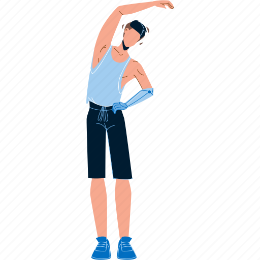 Man, arm, prothesis, make, exercise illustration - Download on Iconfinder