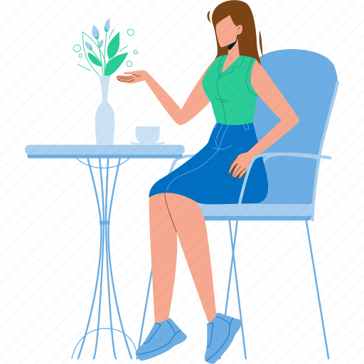 Woman, resting, cafe, communicate, friend illustration - Download on Iconfinder