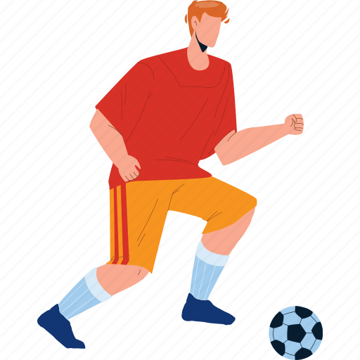 Football, player, playing, game, ball illustration - Download on Iconfinder