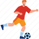 soccer, player, kicking, game, ball 
