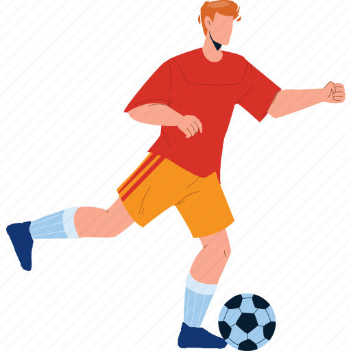 Soccer, player, kicking, game, ball illustration - Download on Iconfinder