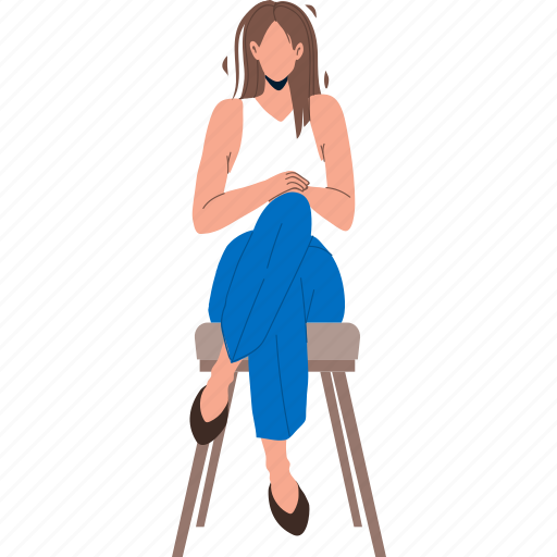 Woman, student, sitting, education, lecture illustration - Download on Iconfinder