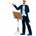 conductor, man, conducting, musician, concert 