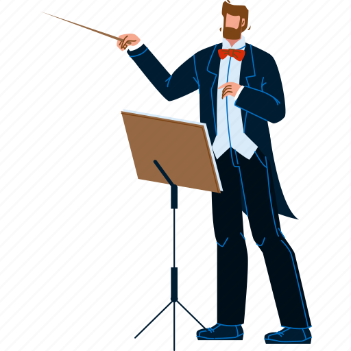 Conductor, man, conducting, musician, concert illustration - Download on Iconfinder