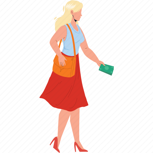 Woman, money, make, purchase, store, finance, banknote illustration - Download on Iconfinder