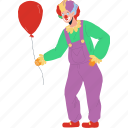 clown, man, airballoon, party, helium, halloween 