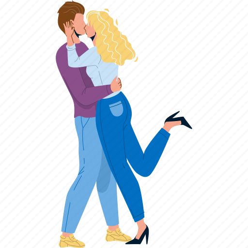Boy, date, love, girl, kissing, valentine illustration - Download on Iconfinder