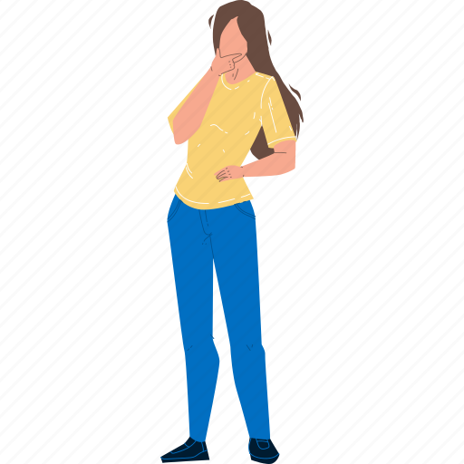 Thoughtful, woman, choosing, clothing, store illustration - Download on Iconfinder