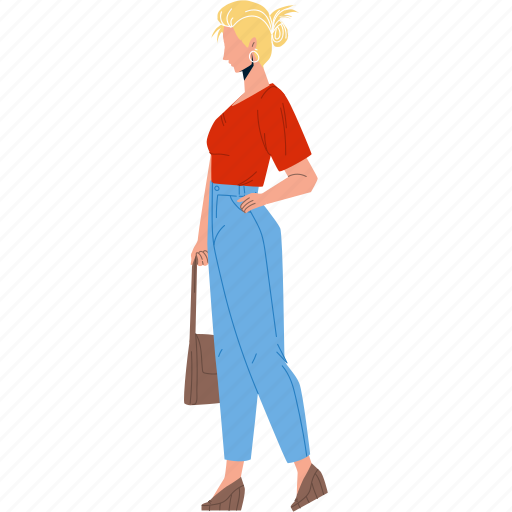 Woman, walking, shopping, mall, purchase, bag illustration - Download on Iconfinder