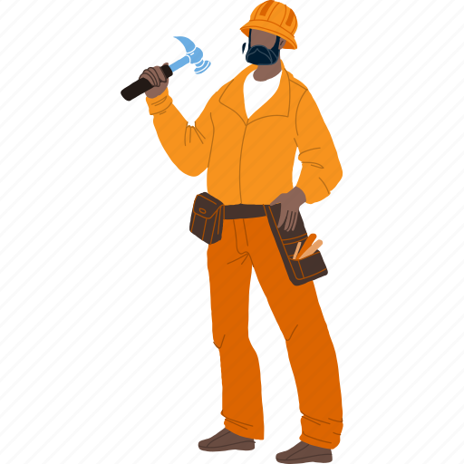 Handyman, make, repair, renovation, hammer, man illustration - Download on Iconfinder