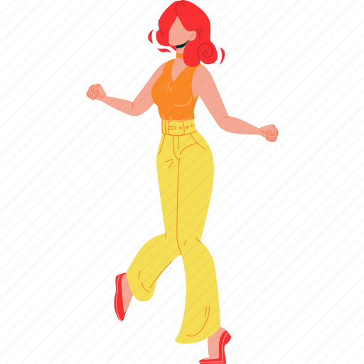 Girl, dancing, enjoying, disco, nightclub illustration - Download on Iconfinder