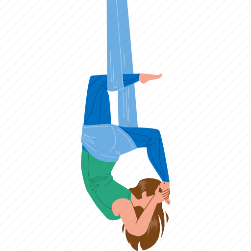 Woman, exercising, fly, yoga, fitness illustration - Download on Iconfinder