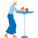 woman, eating, breakfast, cafe, cake, food 