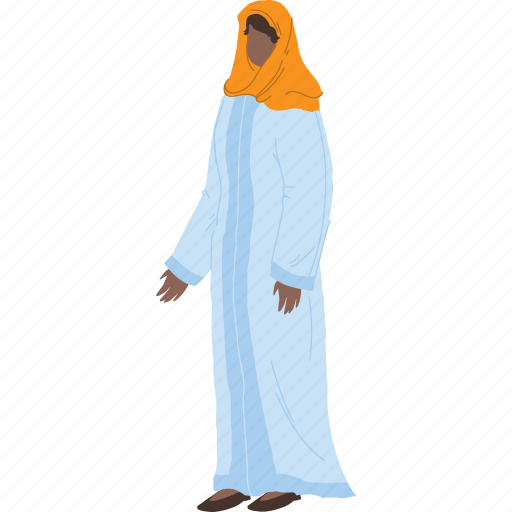 Arabian, woman, wearing, tradition, clothing illustration - Download on Iconfinder