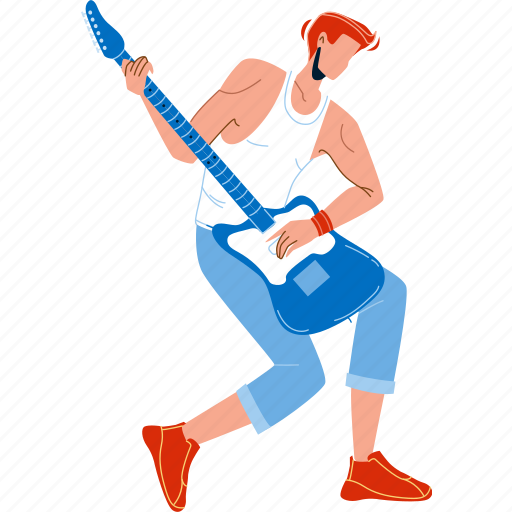 Man, artist, playing, guitar, musicianinstrument, music illustration - Download on Iconfinder