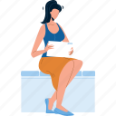 woman, reading, letter, message, mail
