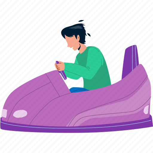 Boy, driving, car, resting, amusement, park illustration - Download on Iconfinder