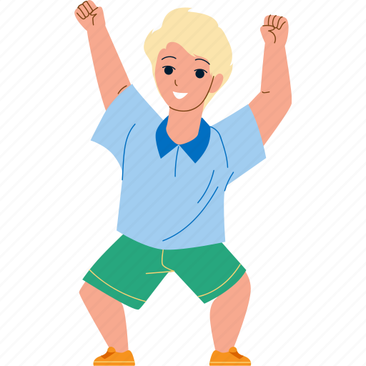 Toddler, boy, funny, dancing, dance, kid illustration - Download on Iconfinder