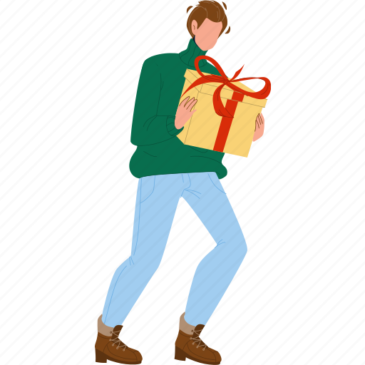 Boy, celebrate, birthday, taking, gift illustration - Download on Iconfinder