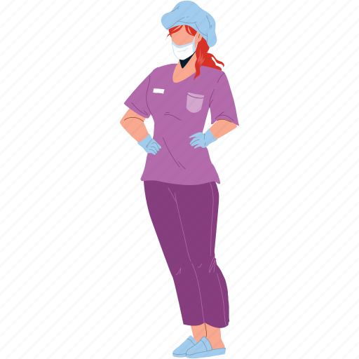 Woman, nurse, working, hospital, assistant illustration - Download on Iconfinder