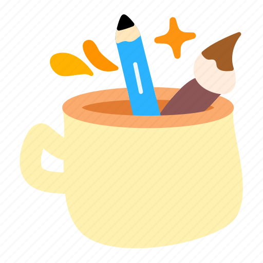 Cup, tools, drawing, pencil, brush, art icon - Download on Iconfinder