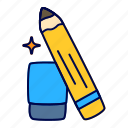 pencil, creative, erase, tools, education