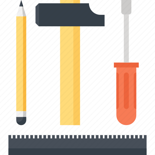 Design, development, engineering, hammer, instrument, pencil, tool icon - Download on Iconfinder