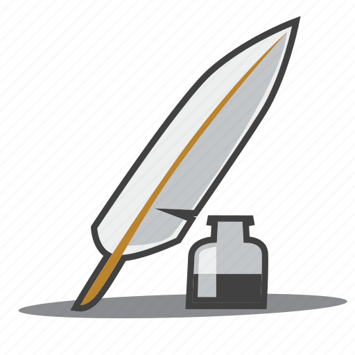 Feather pen, ink bottle, quill pen icon - Download on Iconfinder