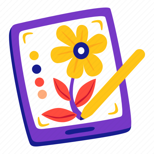 Drawing, draw, pen, tab, stickers, sticker illustration - Download on Iconfinder