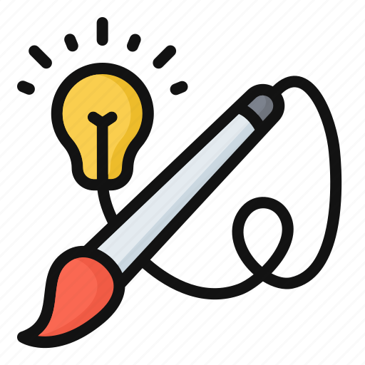 Drawing, idea, paintbrush, creative, bulb, make idea, create idea icon - Download on Iconfinder