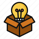 idea, cardboard, bulb, creative, box, lamp, package