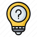 what, idea, question, bulb, creative, light, lightbulb