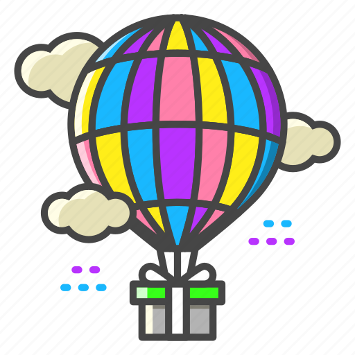Balloon, air balloon, sky, gift, delivery, shipping, logistics icon - Download on Iconfinder