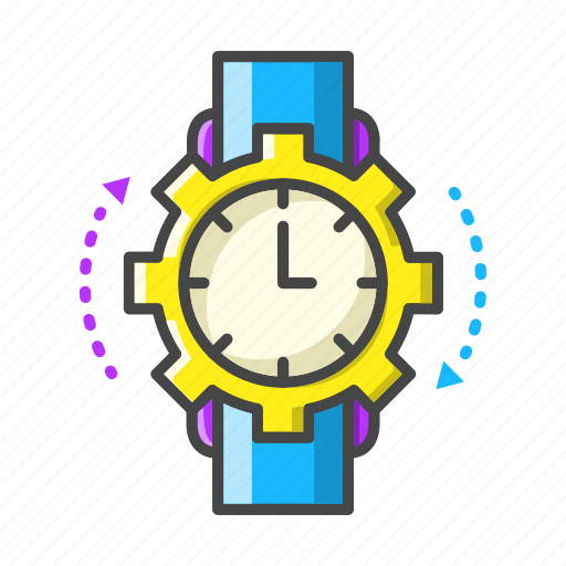 Watch, gear, productivity, time, clock, settings, work icon - Download on Iconfinder