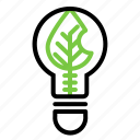ecology, electricity, leaf, lightblub