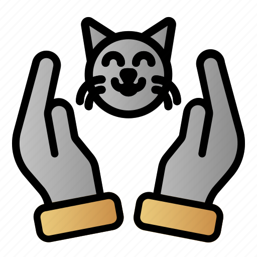Animal, cat, hand, lover, pet, protect, rescue icon - Download on Iconfinder
