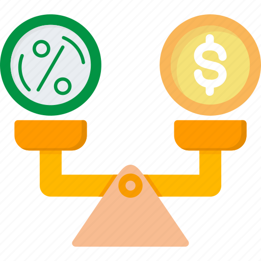 Balance, scale, money, dollar, euro, percent, percentage icon - Download on Iconfinder