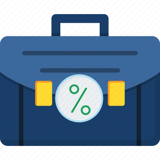 Briefcase, case, discount, percent, suitcase icon - Download on Iconfinder