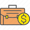 briefcase, business, dollar, finance, money, bag, office