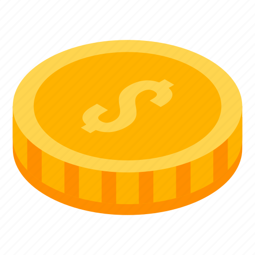 Business, cartoon, coin, dollar, gold, isometric, money icon - Download on Iconfinder
