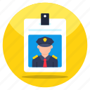 police badge, id badge, id card, identification card, info card
