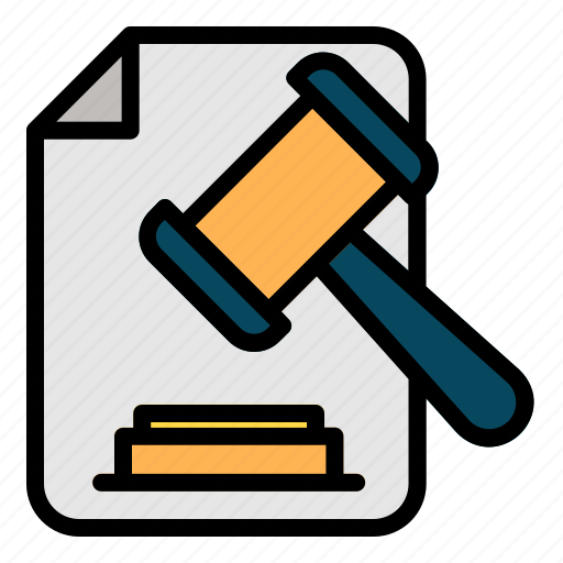 Document, judgement, file, hammer, legal icon - Download on Iconfinder