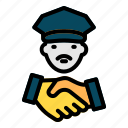 handshake, police, law, policeman, cop