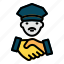 handshake, police, law, policeman, cop 