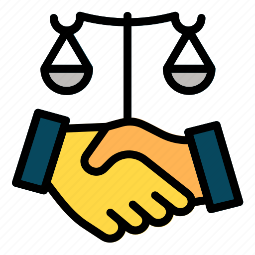 Scale, law, balance, judge, handshake icon - Download on Iconfinder