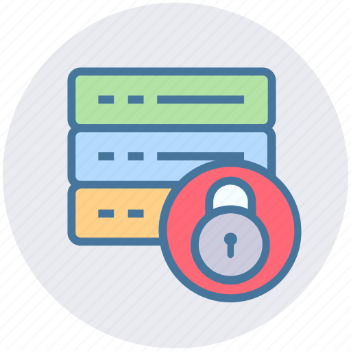 Data protection, lock, network security, secure database, server locked icon - Download on Iconfinder